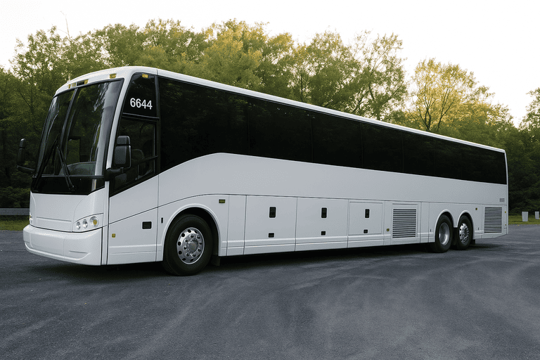 exterior of Charter Bus Rental Bridgeport coach bus