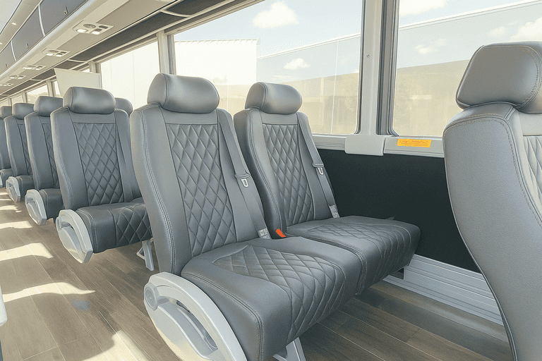 interior of Charter Bus Rental Bridgeport charter bus